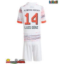 Camisa de Futebol Bayern Munich Luis Diaz #14 Equipamento Secundário Infantil 2025-26 Manga Curta (+ Calças curtas)